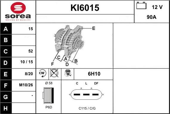 Sera KI6015 - Генератор autosila-amz.com