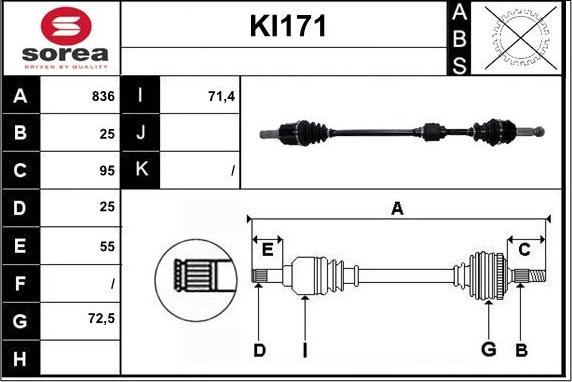 Sera KI171 - Приводной вал autosila-amz.com