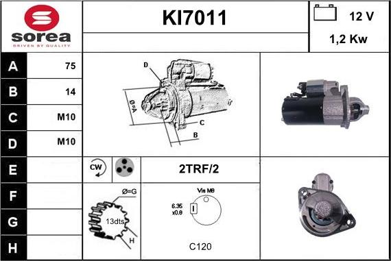 Sera KI7011 - Стартер autosila-amz.com