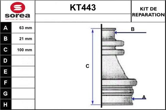 Sera KT443 - Пыльник, приводной вал autosila-amz.com