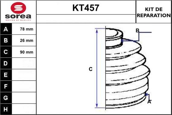 Sera KT457 - Пыльник, приводной вал autosila-amz.com
