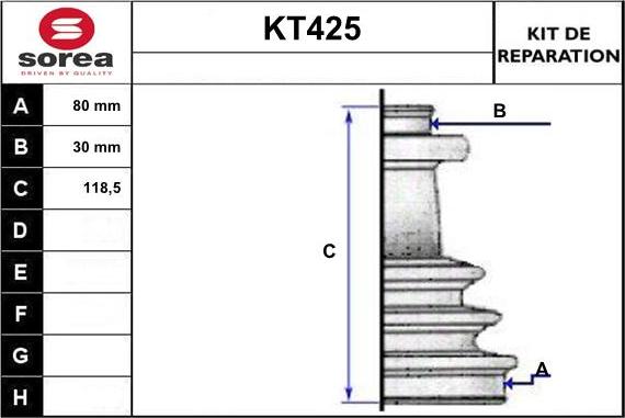 Sera KT425 - Пыльник, приводной вал autosila-amz.com