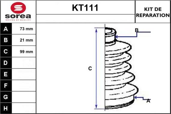 Sera KT111 - Пыльник, приводной вал autosila-amz.com