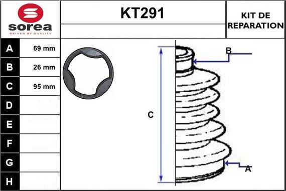 Sera KT291 - Пыльник, приводной вал autosila-amz.com