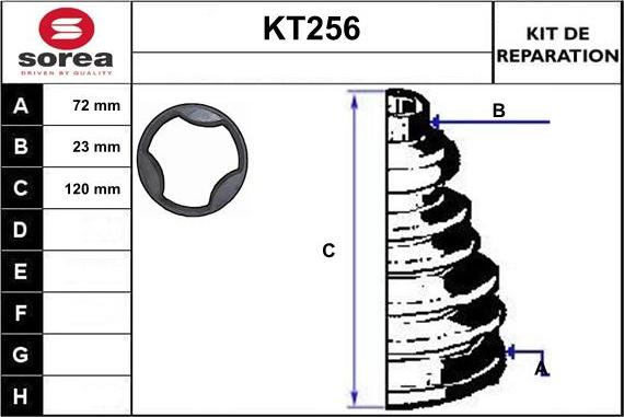 Sera KT256 - Пыльник, приводной вал autosila-amz.com