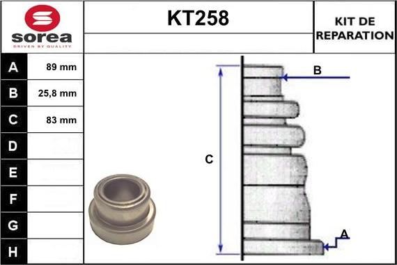 Sera KT258 - Пыльник, приводной вал autosila-amz.com