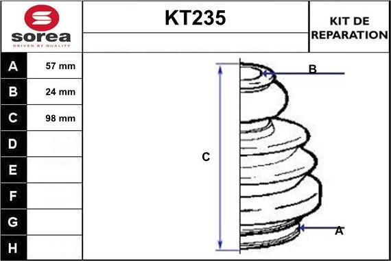 Sera KT235 - Пыльник, приводной вал autosila-amz.com