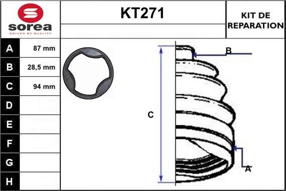 Sera KT271 - Пыльник, приводной вал autosila-amz.com