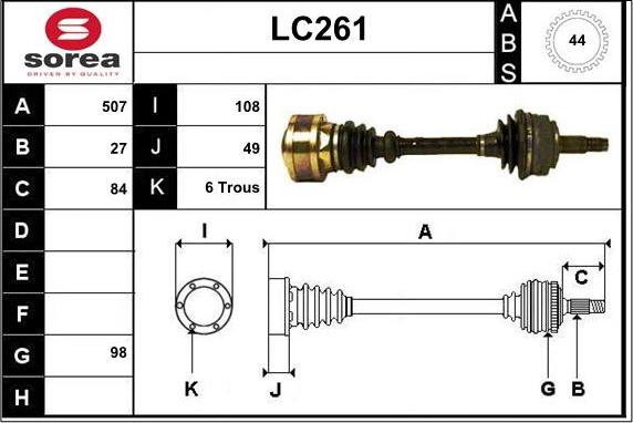 Sera LC261 - Приводной вал autosila-amz.com