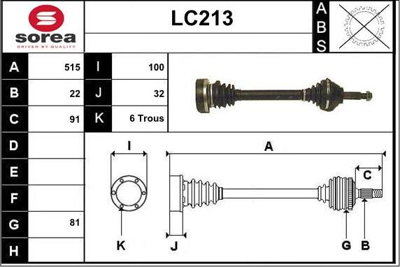 Sera LC213 - Приводной вал autosila-amz.com