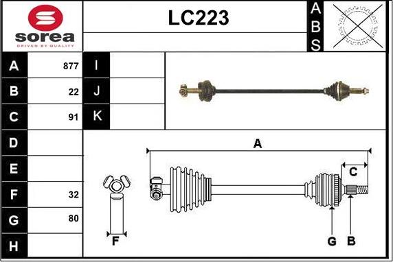 Sera LC223 - Приводной вал autosila-amz.com