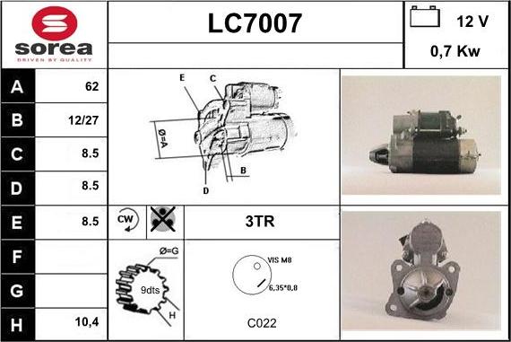 Sera LC7007 - Стартер autosila-amz.com