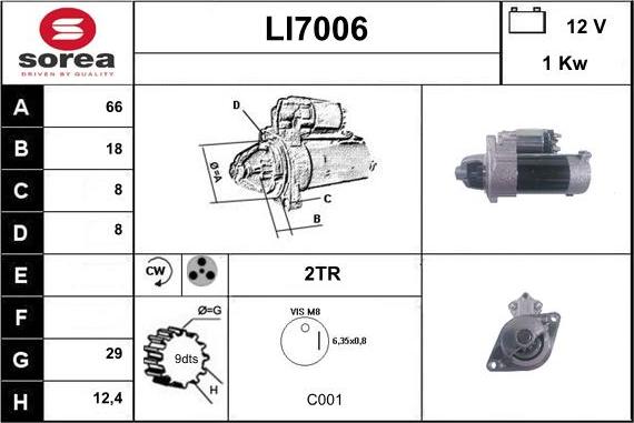 Sera LI7006 - Стартер autosila-amz.com