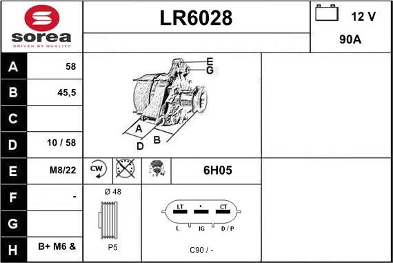 Sera LR6028 - Генератор autosila-amz.com