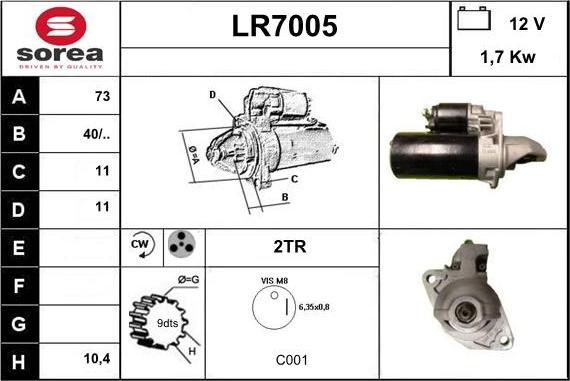 Sera LR7005 - Стартер autosila-amz.com
