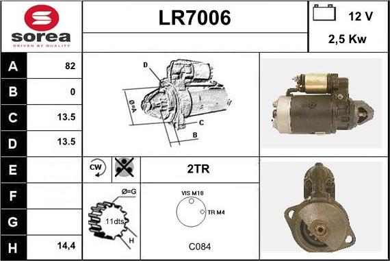 Sera LR7006 - Стартер autosila-amz.com