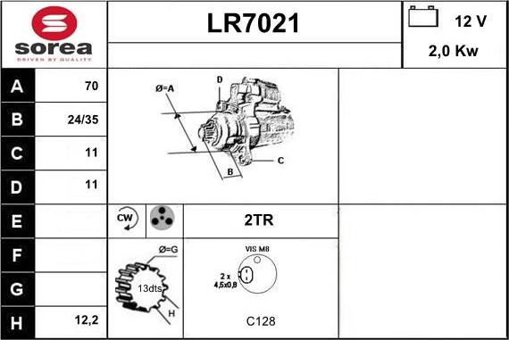 Sera LR7021 - Стартер autosila-amz.com