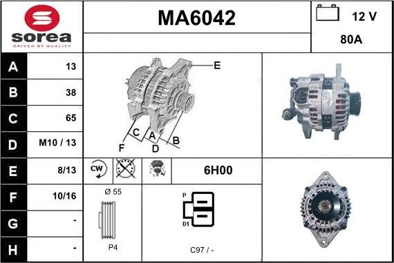 Sera MA6042 - Генератор autosila-amz.com