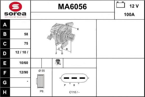 Sera MA6056 - Генератор autosila-amz.com