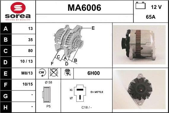 Sera MA6006 - Генератор autosila-amz.com