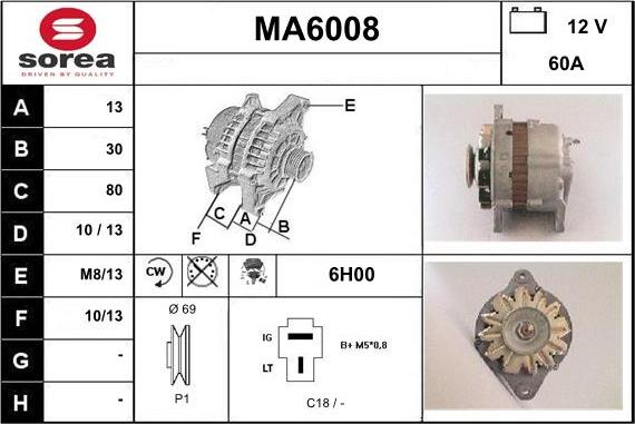 Sera MA6008 - Генератор autosila-amz.com