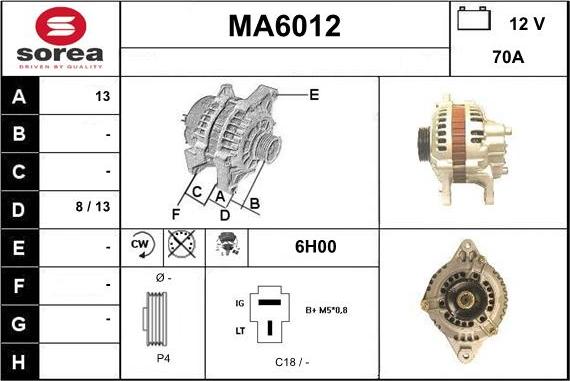 Sera MA6012 - Генератор autosila-amz.com