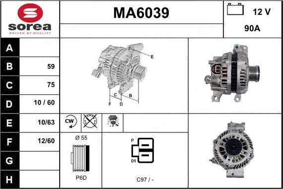 Sera MA6039 - Генератор autosila-amz.com