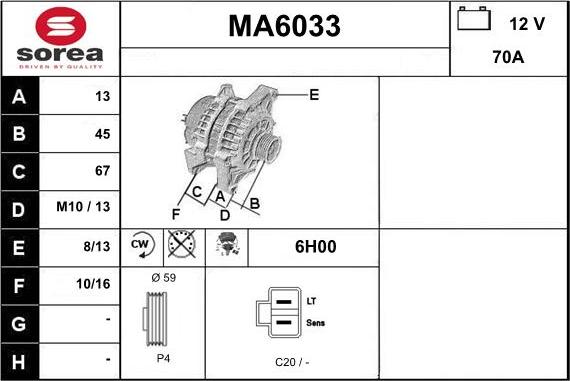 Sera MA6033 - Генератор autosila-amz.com