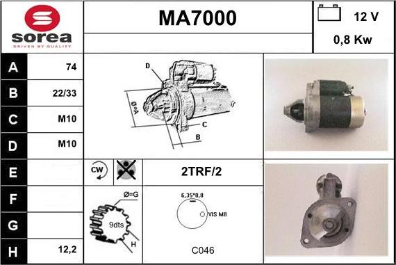 Sera MA7000 - Стартер autosila-amz.com