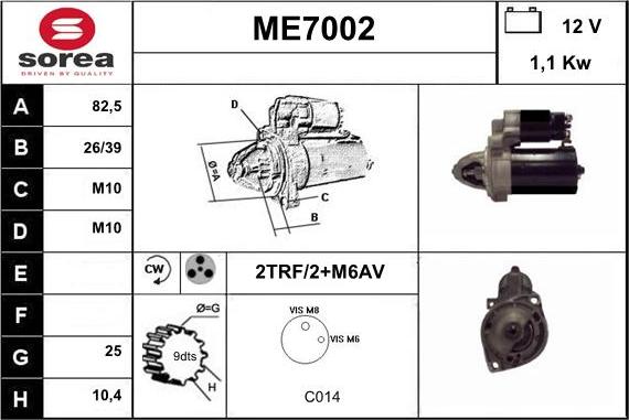 Sera ME7002 - Стартер autosila-amz.com