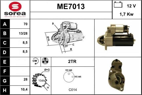 Sera ME7013 - Стартер autosila-amz.com