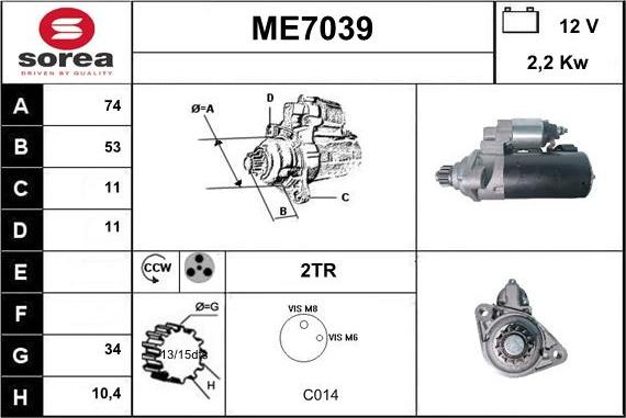 Sera ME7039 - Стартер autosila-amz.com