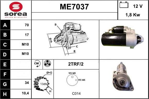 Sera ME7037 - Стартер autosila-amz.com