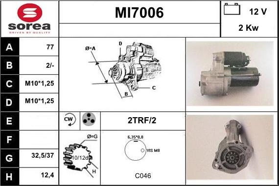 Sera MI7006 - Стартер autosila-amz.com