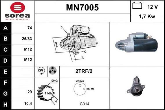 Sera MN7005 - Стартер autosila-amz.com