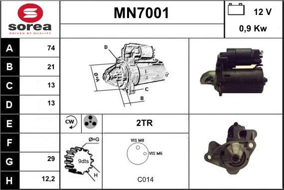 Sera MN7001 - Стартер autosila-amz.com