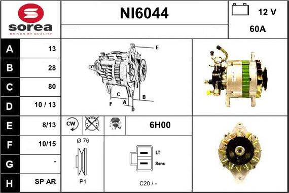 Sera NI6044 - Генератор autosila-amz.com