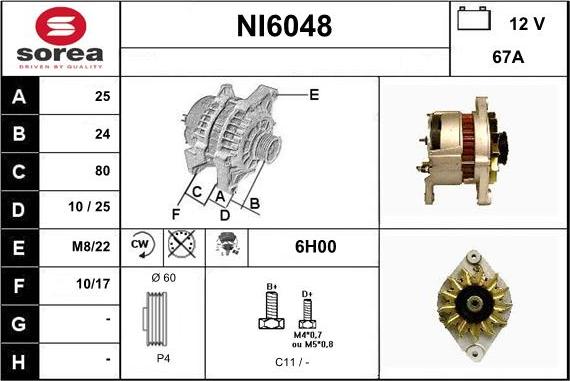 Sera NI6048 - Генератор autosila-amz.com