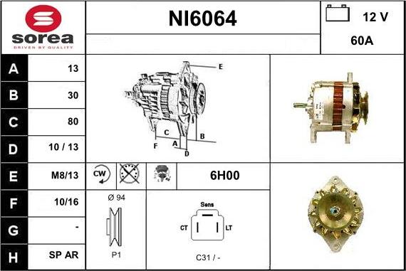 Sera NI6064 - Генератор autosila-amz.com