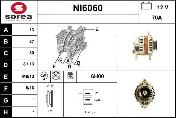 Sera NI6060 - Генератор autosila-amz.com