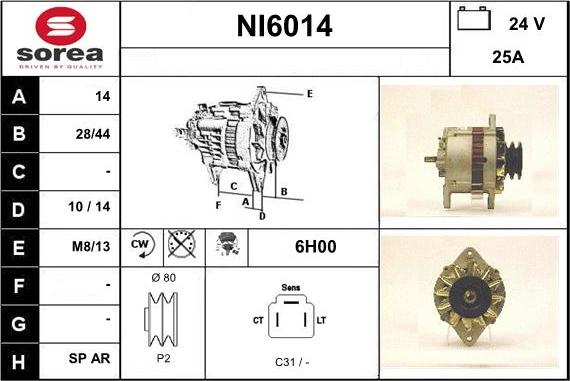 Sera NI6014 - Генератор autosila-amz.com