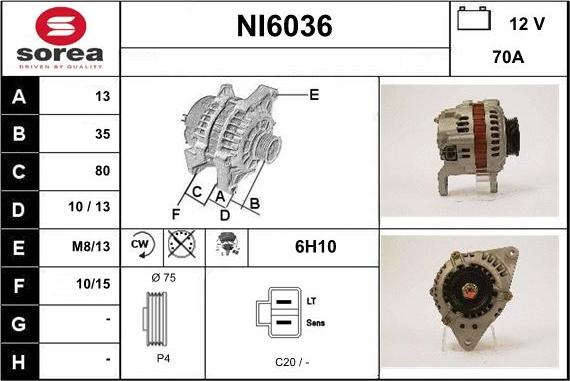 Sera NI6036 - Генератор autosila-amz.com