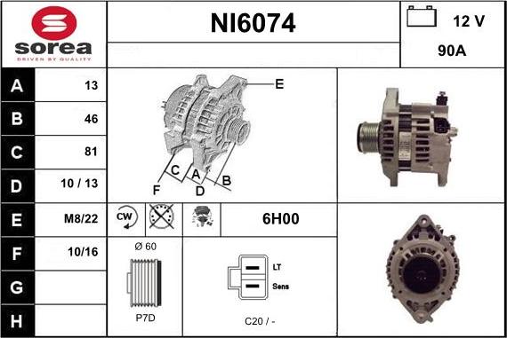 Sera NI6074 - Генератор autosila-amz.com