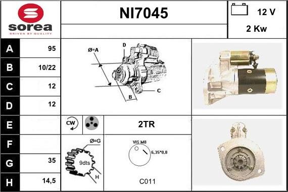 Sera NI7045 - Стартер autosila-amz.com