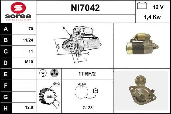 Sera NI7042 - Стартер autosila-amz.com