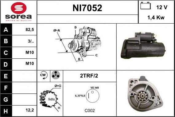 Sera NI7052 - Стартер autosila-amz.com