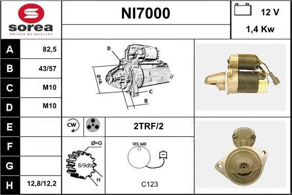 Sera NI7000 - Стартер autosila-amz.com