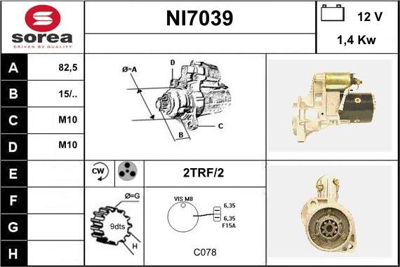 Sera NI7039 - Стартер autosila-amz.com