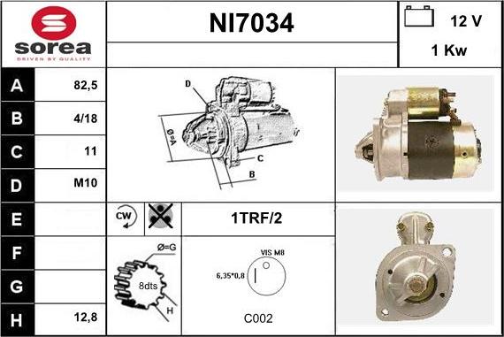 Sera NI7034 - Стартер autosila-amz.com