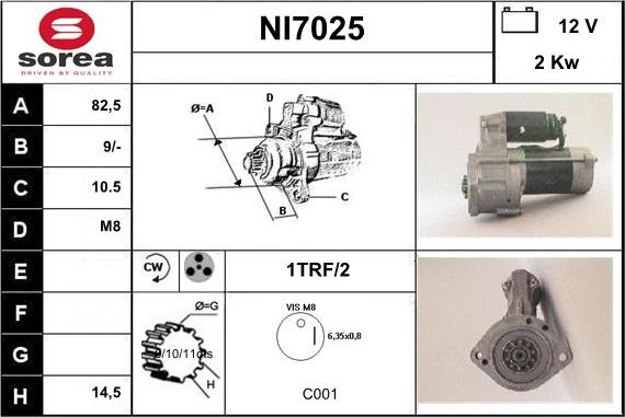 Sera NI7025 - Стартер autosila-amz.com